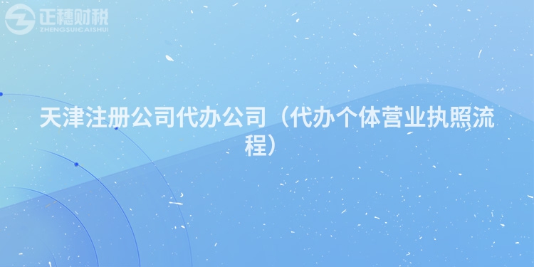 天津注册公司代办公司(代办个体营业执照流程)