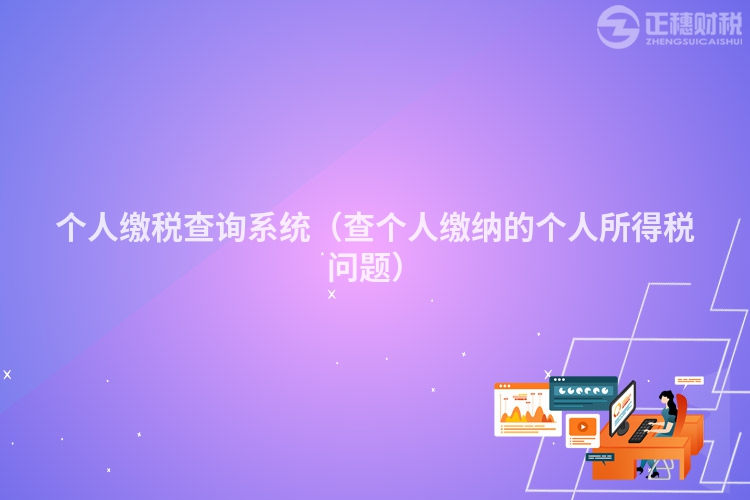 个人缴税查询系统(查个人缴纳的个人所得税问题)
