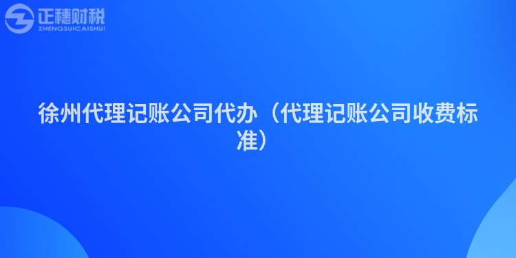 徐州代理记账公司代办（代理记账公司收费标准）